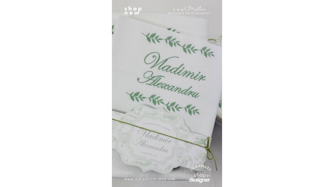 Trusou botez Green Safari personalizat băiat – tematică jungle elegantă verde 5